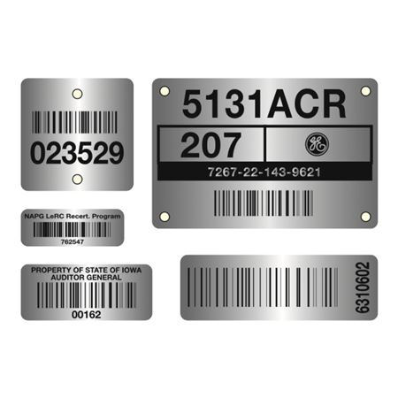 Custom Aluminum Barcoded ID Plates - 1.40 x 1.40